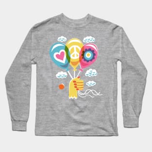 Peace and Love Balloon Long Sleeve T-Shirt